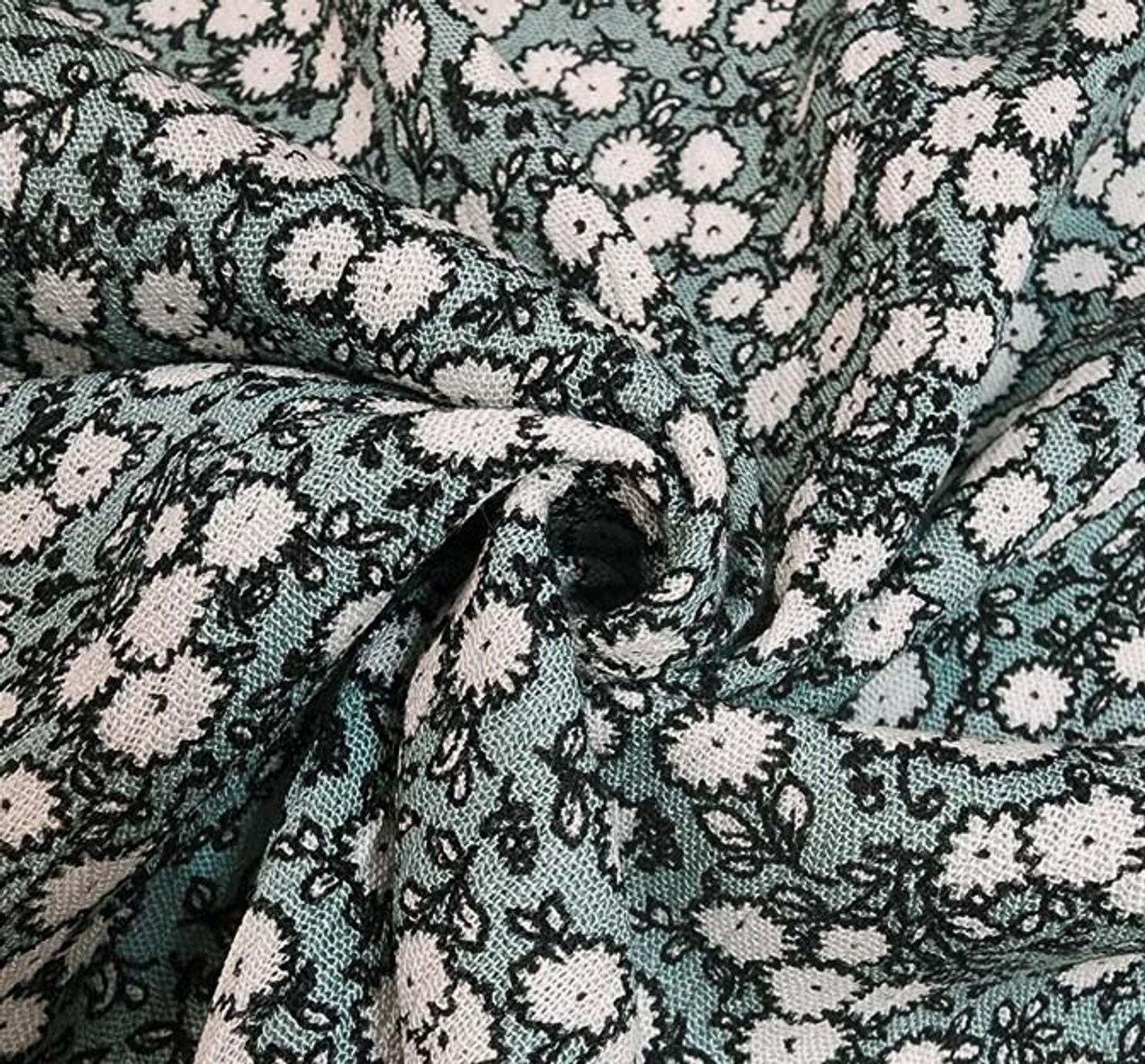 1 Yard Sage Rayon Crinkle Fabric Lightweight Textured Material For Apparel 50/52 Inch Width